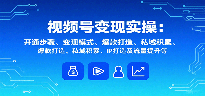 视频号变现实操，含开通步骤、变现模式、爆款打造、私域积累、IP打造及流量提升等-梦痕小札