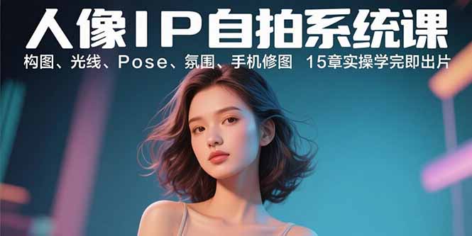 人像IP自拍系统课：构图、光线、Pose、氛围、手机修图 15章实操学完即出片-梦痕小札