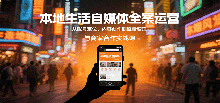 本地生活自媒体全案运营，从账号定位、内容创作到流量变现与商家合作实战课-佐思源码网下载-网站源码与App源码分享