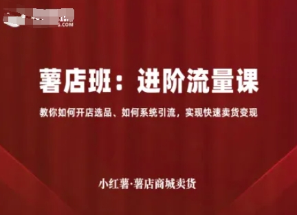 小红薯薯店商城卖货，进阶流量课，教你如何开店选品、如何系统引流，实现快速卖货变现-梦痕小札