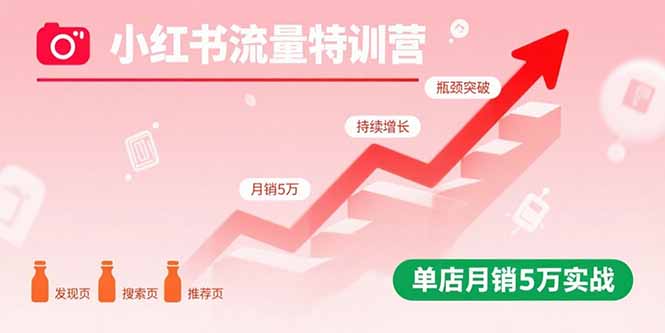 小红书流量特训营：突破流量瓶颈，实现店铺持续增长，单店月销5万实战-梦痕小札