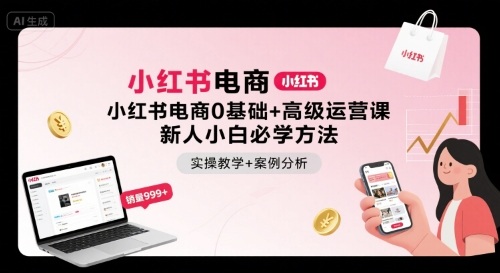 小红书电商0基础+高级运营课，新人小白必学方法，实操教学+案例分析-梦痕小札