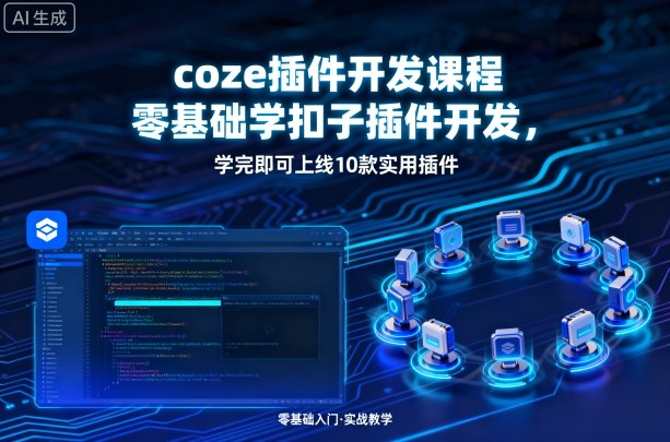 coze插件开发课程，零基础学扣子插件开发，学完即可上线10款实用插件-梦痕小札