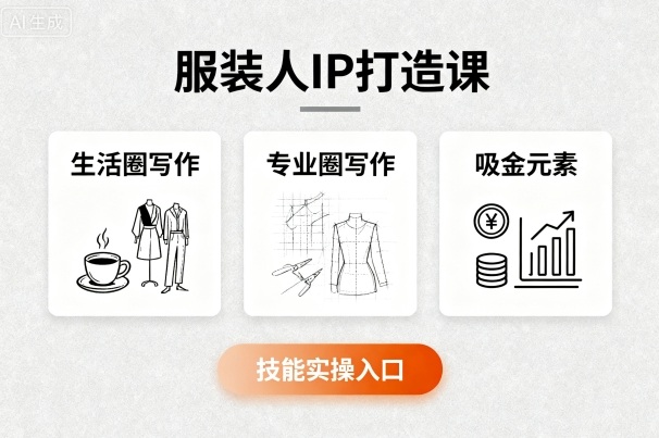 服装人IP打造课，文案创富+生活圈写作+专业圈写作+服装人专属+吸金元素+技能实操-梦痕小札