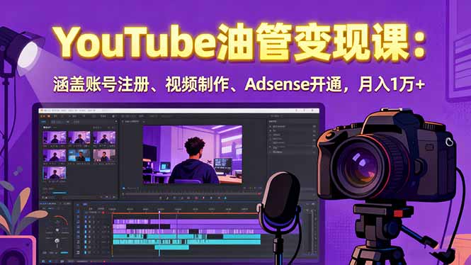 2025YouTube油管变现课：涵盖账号注册、视频制作、Adsense开通，月入1万+-梦痕小札