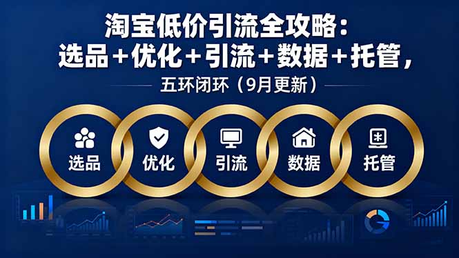 淘宝低价引流全攻略：选品＋优化＋引流＋数据＋托管，五环闭环(9月更新-余宽网创
