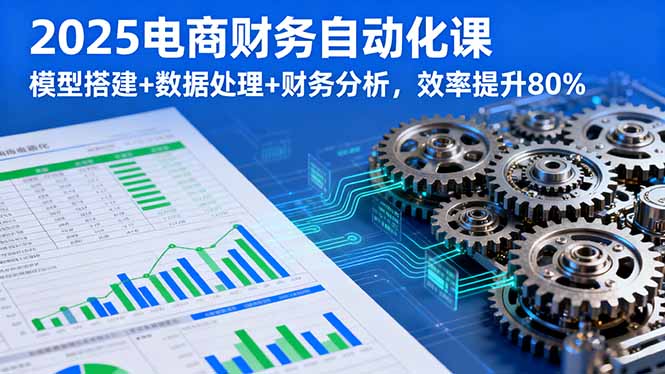 2025电商财务自动化课，模型搭建+数据处理+财务分析，效率提升80%-余宽网创
