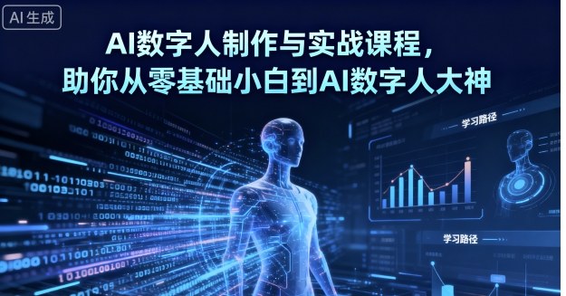 AI数字人制作与实战课程，助你从零基础小白到AI数字人大神-余宽网创