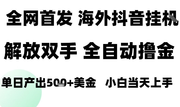 海外抖音无人直播，单日产出1.5k+，长期稳定，新手可玩，无脑操作【揭秘】-余宽网创