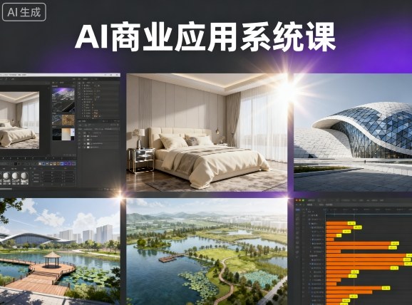 AI商业应用系统课，室内-软装-建筑-景观，智能设计+效果图+动画画实战-余宽网创