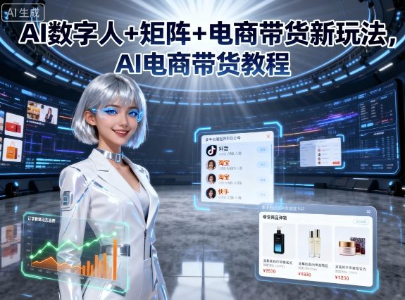 AI数字人+矩阵+电商带货新玩法，AI电商带货教程-