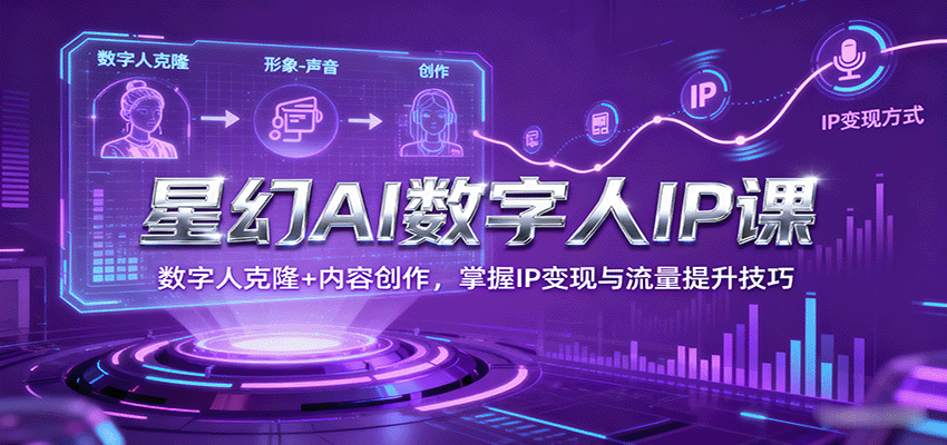 星幻AI数字人IP课，数字人克隆+内容创作，掌握IP变现与流量提升技巧-