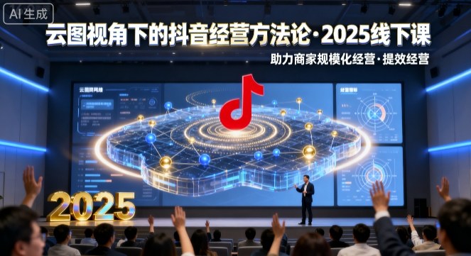 云图视角下的抖音经营方法论，2025线下课，助力商家规模化经营，提效经营(录音+字幕)-