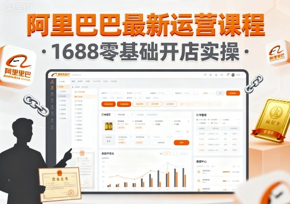 阿里巴巴最新运营课程，1688零基础开店实操-
