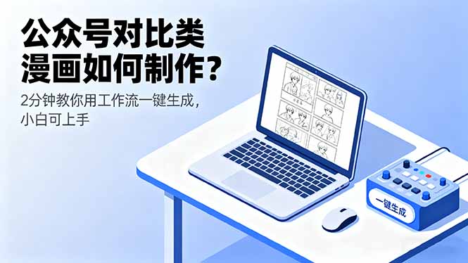 公众号对比类漫画如何制作？2分钟教你用工作流一键生成，小白可上手-