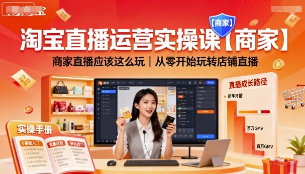 淘宝直播运营实操课【商家】，商家直播应该这么玩，从零开始玩转店铺直播-余宽网创