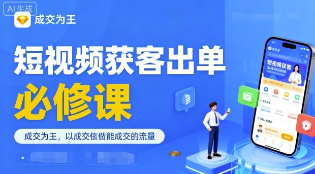 短视频获客出单必修课，成交为王，以成交为导向，直接做能成交的流量-余宽网创