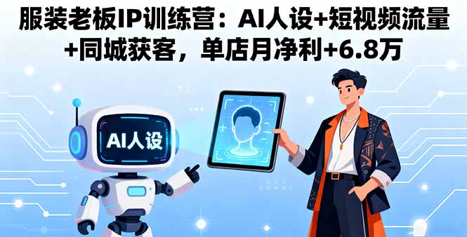 服装老板IP训练营：AI人设+短视频流量+同城获客，单店月净利+6.8万-余宽网创