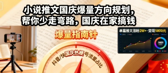 小说推文国庆爆量方向规划，帮你少走弯路，国庆在家搞钱-佐思资源网下载-专注于互联网平台分享平台