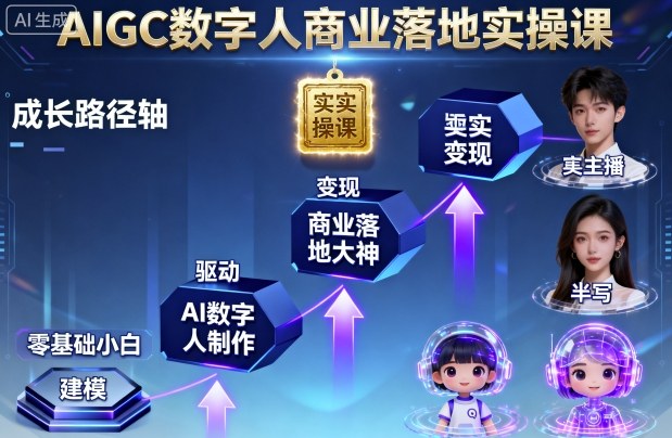 AIGC数字人商业落地实操课，从零基础小白到AI数字人大神-佐思资源网下载-专注于互联网平台分享平台