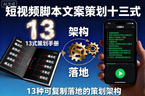 短视频脚本文案策划十三式，13种可复制落地的策划架构-佐思资源网下载-专注于互联网平台分享平台