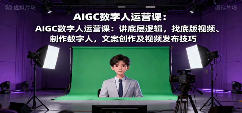 AIGC数字人运营课:讲底层逻辑,找底版视频、制作数字人,文案创作及视频发布技巧-余宽网创