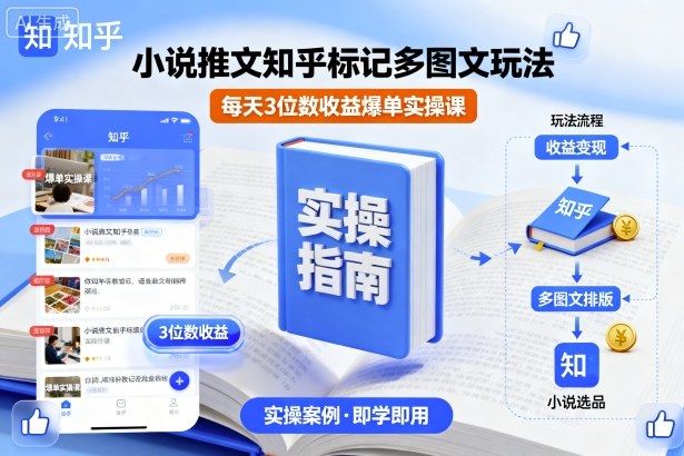 小说推文知乎标记多图文玩法，每天3位数收益爆单实操课-佐思资源网下载-专注于互联网平台分享平台