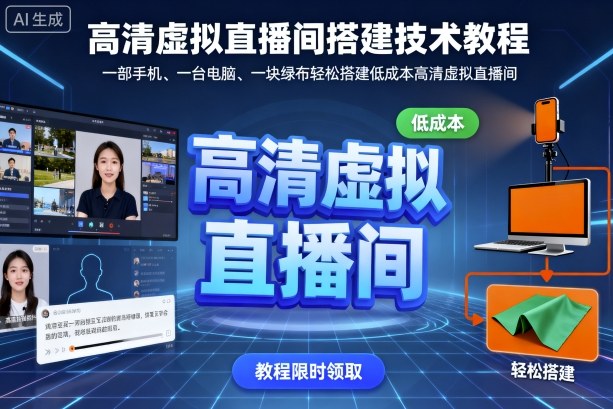 高清虚拟直播间搭建技术教程，一部手机、一台电脑、一块绿布轻松搭建低成本高清虚拟直播间-佐思资源网下载-专注于互联网平台分享平台