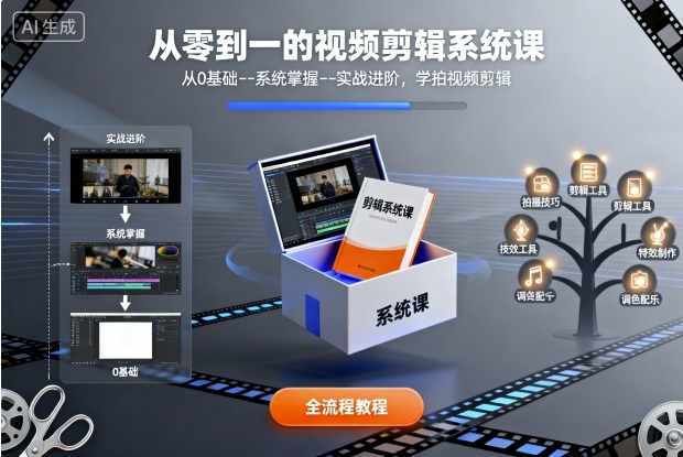 从零到一的视频剪辑系统课，从0基础–系统掌握–实战进阶，学拍视频剪辑-佐思资源网下载-专注于互联网平台分享平台