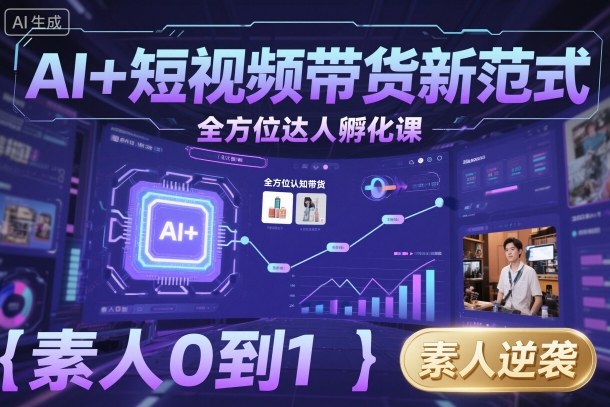 AI+短视频带货新范式全方位达人孵化课，素人也可以从0到1，全方位认知短视频带货-佐思资源网下载-专注于互联网平台分享平台