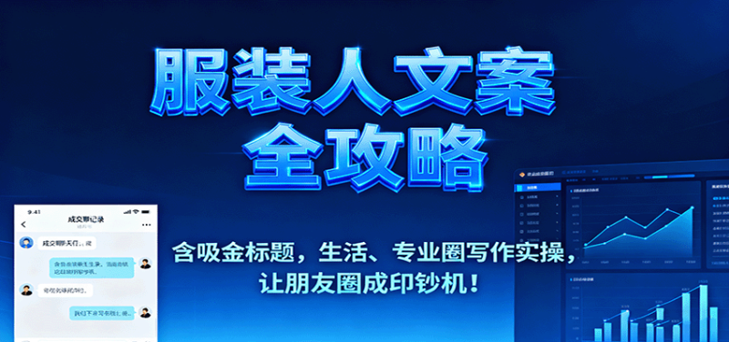 服装人文案全攻略,含吸金标题,生活、专业圈写作实操,让朋友圈成印钞机!-余宽网创