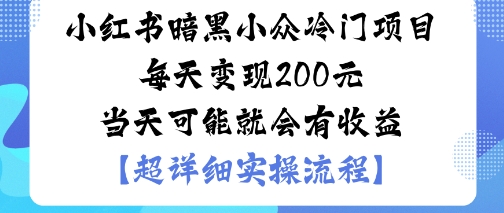 小红书暗黑小众冷门项目每天变现2张当天可能就会有收益-佐思资源网下载-专注于互联网平台分享平台