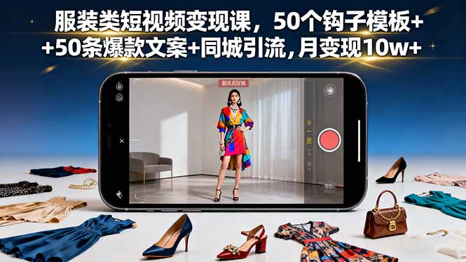 服装类短视频变现课，50个钩子模板+50条爆款文案+同城引流，月变现10w+-佐思资源网下载-专注于互联网平台分享平台
