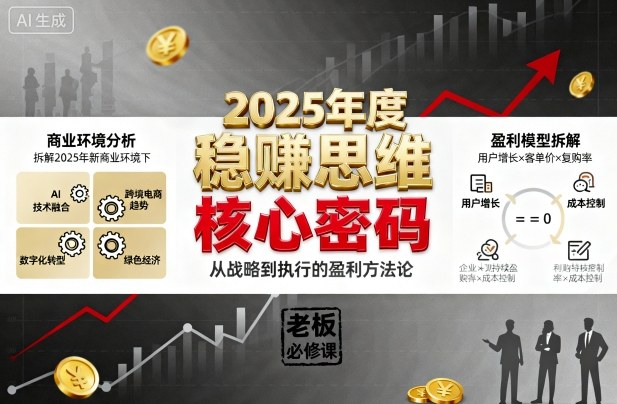 2025年度稳賺思维老板创业营，拆解2025年新商业环境下，企业实现持续盈利的核心密码-佐思资源网下载-专注于互联网平台分享平台