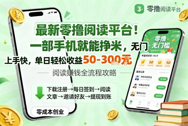 最新零撸阅读平台！一部手机就能挣米，无门槛上手快，单日轻松收益50-3张【揭秘】-佐思资源网下载-专注于互联网平台分享平台