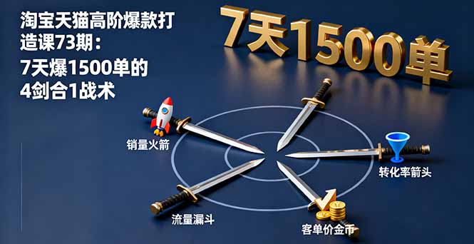 淘宝天猫高阶爆款打造课73期：7天爆1500单的4剑合1战术-佐思资源网下载-专注于互联网平台分享平台