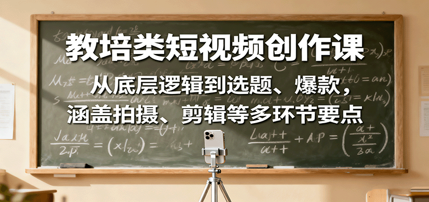 教培类短视频创作课：从底层逻辑到选题、爆款，涵盖拍摄、剪辑等多环节要点-佐思资源网下载-专注于互联网平台分享平台