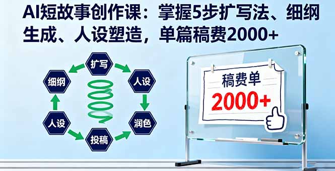 AI短故事创作课：掌握5步扩写法、细纲生成、人设塑造，单篇稿费2000+-佐思资源网下载-专注于互联网平台分享平台