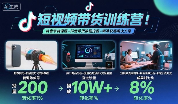 短视频带货训练营，抖音带货课程+抖音带货数据挖掘+精准获客解决方案-佐思资源网下载-专注于互联网平台分享平台