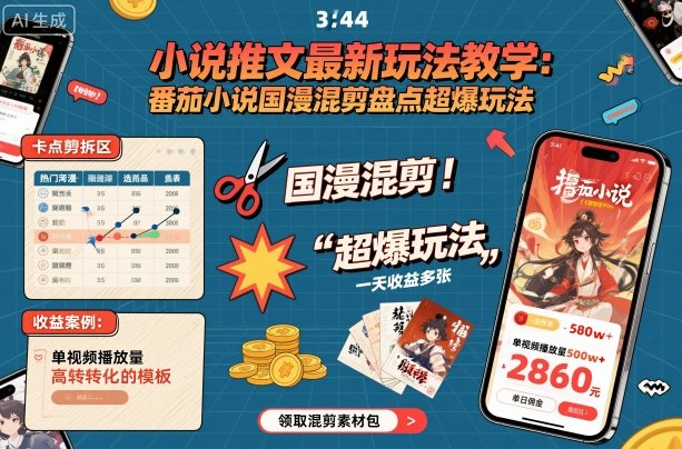 小说推文最新玩法教学，番茄小说国漫混剪盘点超爆玩法，全程干货，一天收益多张-佐思资源网下载-专注于互联网平台分享平台