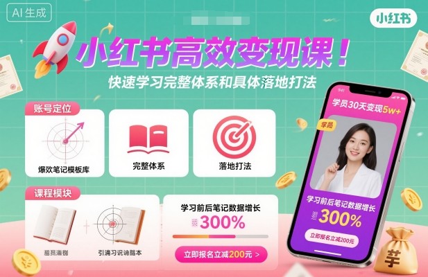 小红书高效变现课，快速学习小红书完整体系和具体落地打法-佐思资源网下载-专注于互联网平台分享平台