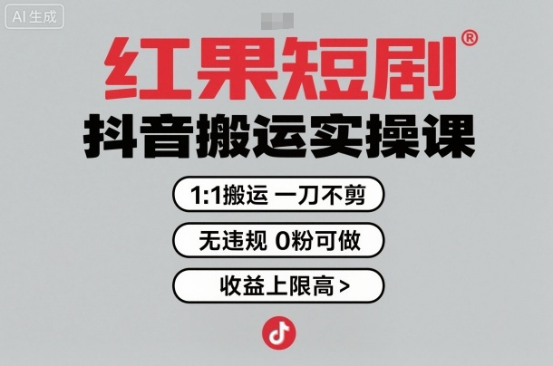 红果短剧拉新之抖音搬运实操课，1：1搬运，一刀不剪，无违规，0粉可做，收益上限高-佐思资源网下载-专注于互联网平台分享平台