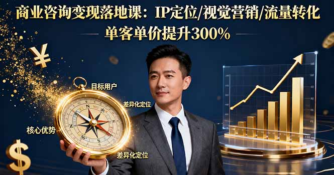 商业咨询变现落地课：IP定位/视觉营销/流量转化，单客单价提升300%-佐思资源网下载-专注于互联网平台分享平台