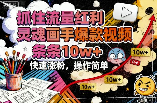 抓住流量红利，灵魂画手爆款视频，条条10w+，快速涨粉，操作简单-佐思资源网下载-专注于互联网平台分享平台