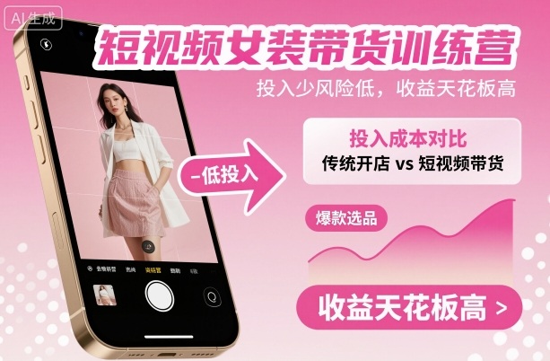 短视频女装带货训练营，投入少风险低，收益天花板高-佐思资源网下载-专注于互联网平台分享平台