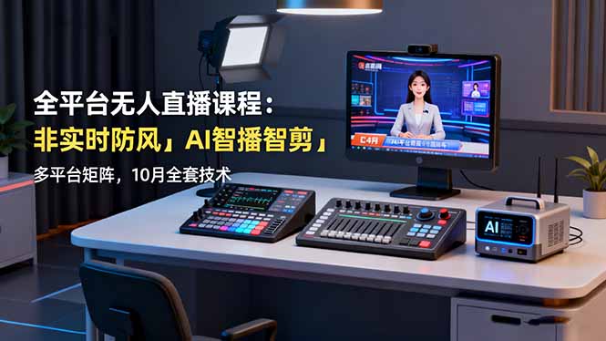 全平台无人直播课程：非实时防风＋AI智播智剪＋多平台矩阵，10月全套技术-佐思资源网下载-专注于互联网平台分享平台