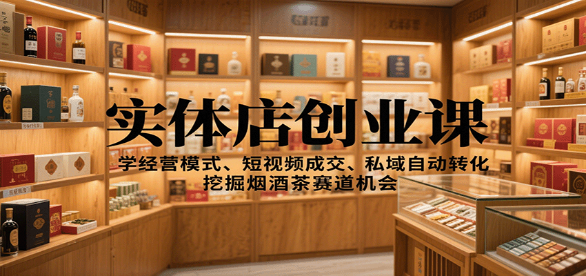 实体店创业课：学经营模式、短视频成交、私域自动转化，挖掘烟酒茶赛道机会-佐思资源网下载-专注于互联网平台分享平台