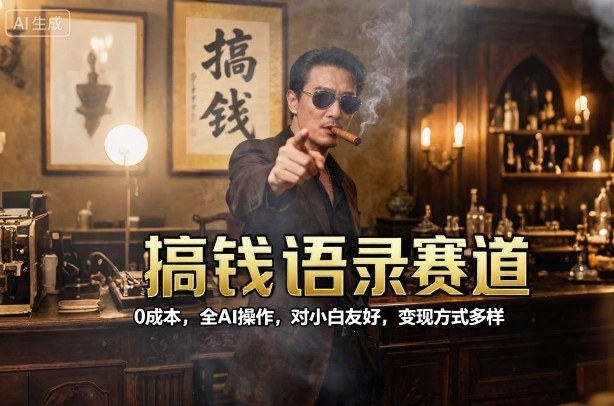搞钱语录赛道，0成本，全AI操作，对小白友好，变现方式多样-佐思资源网下载-专注于互联网平台分享平台