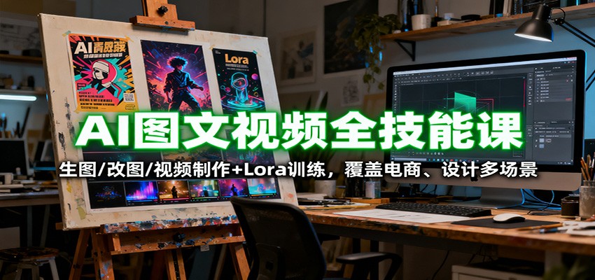 AI图文视频全技能课：生图/改图/视频制作+Lora训练，覆盖电商 、设计多场景-佐思资源网下载-专注于互联网平台分享平台