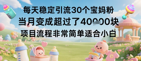 每天稳定引流30个宝妈粉当月变成超过了1W+项目流程非常简单适合小白-佐思资源网下载-专注于互联网平台分享平台
